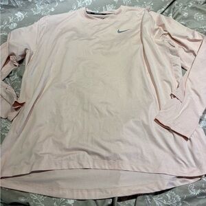 Nike running dri fit light pink long sleeve tee XXL